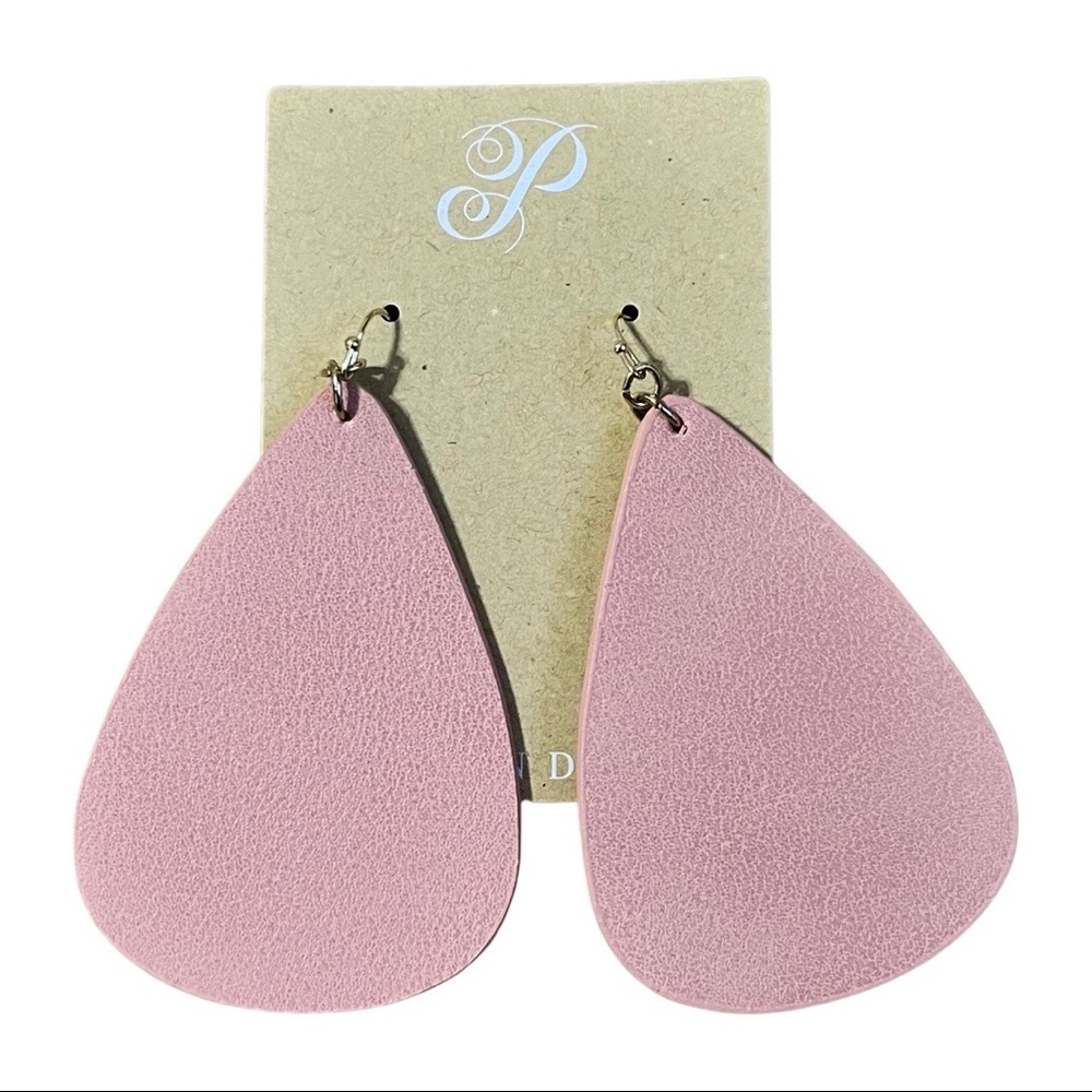 5/$20 Pink Leather dangle earrings